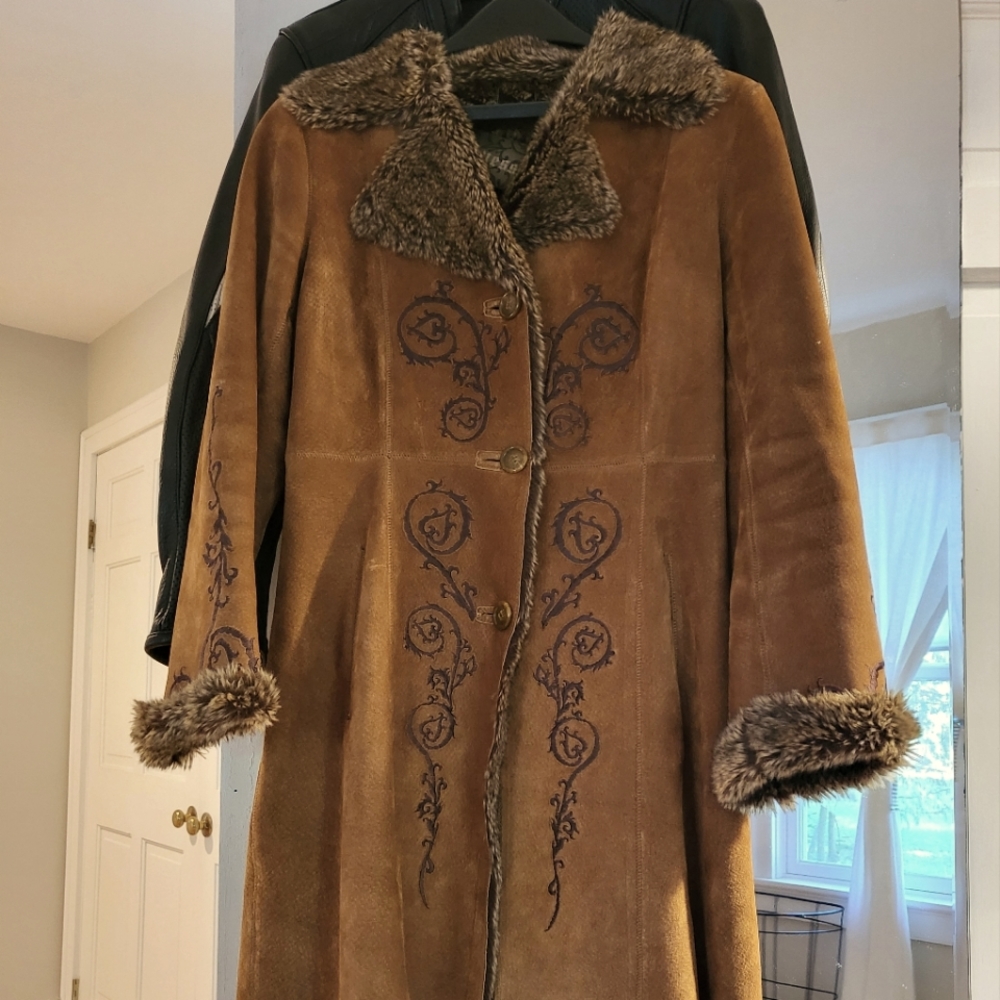 Gorgeous Guess Soft Leather Fur-Lined Coat